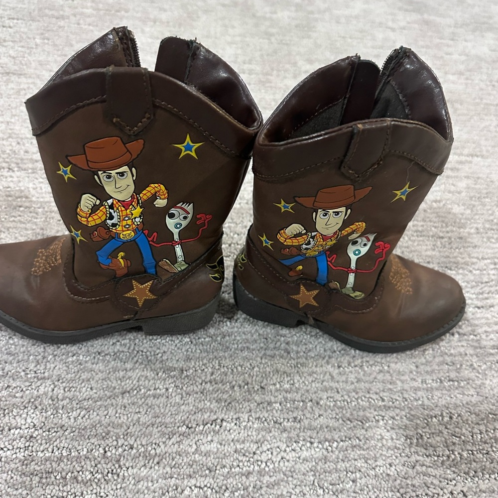Kids Brown Cowboy Boots with Toy Story Characters